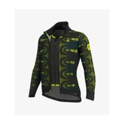 Giacca Invernale E Antipioggia Ciclismo ALE' Coil Combi DWR Stretch Nero Fluo