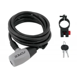 Lucchetto FORCE RON Con Cavo A Spirale 120x8 E Supporto BLK