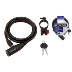 Lucchetto FORCE ECO Con Cavo A Spirale 120x8 E Supporto