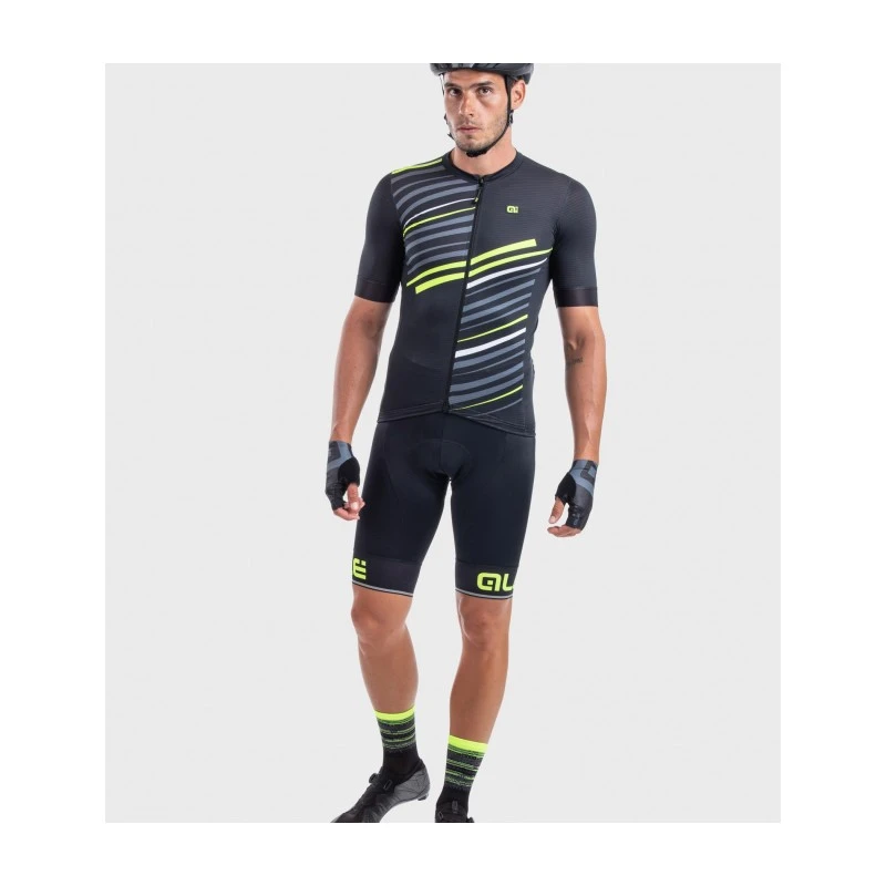 Maglia Ciclismo ALE' SOLID FLASH Nero Fluo 3 Maglia Ciclismo ALE' SOLID FLASH Nero Fluo - immagine 3