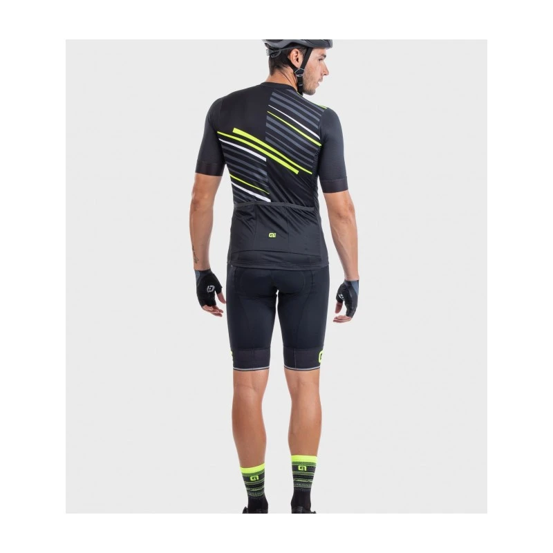 Maglia Ciclismo ALE' SOLID FLASH Nero Fluo 4 Maglia Ciclismo ALE' SOLID FLASH Nero Fluo - immagine 4