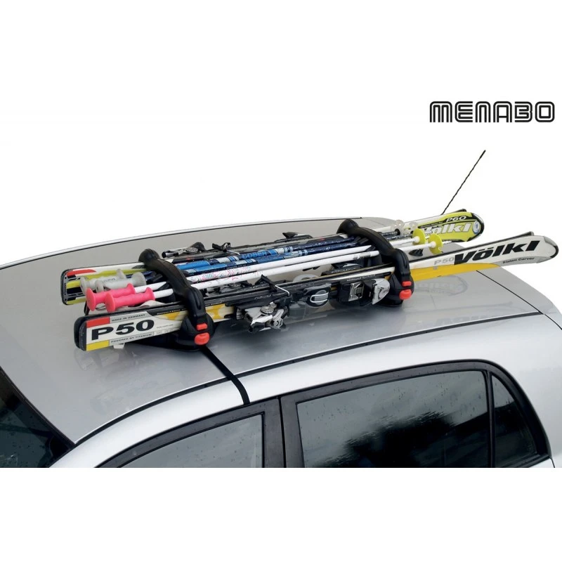 Porta Sci Magnetico Da Tetto MENABO' VIKING 2 Sci + Bastoncini 2 Porta Sci Magnetico Da Tetto MENABO' VIKING 2 Sci + Bastoncini - immagine 2