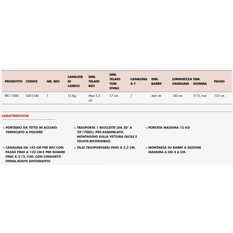 Portabici Da Tetto Fabbri BICI 1000 NEW Acciaio 3 Portabici Da Tetto Fabbri BICI 1000 NEW Acciaio - immagine 3