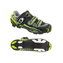 Scarpe MTB FORCE Hard Con Cricchetto E Strap Colore Fluo